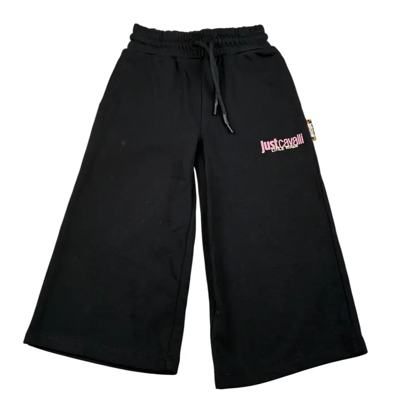 Just Cavalli Pantalone tinta unita Modello Palazzo Nero per Neonata