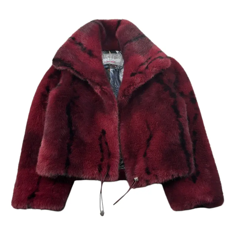 Just Cavalli Pelliccia tinta unita Bordeaux per Bambina
