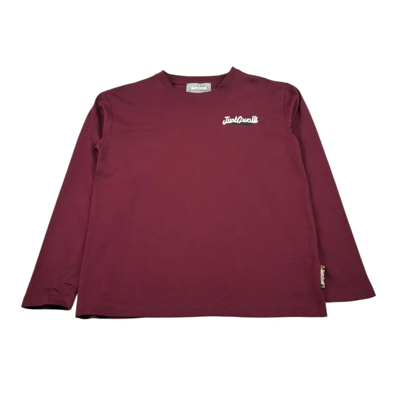 Just Cavalli Shirt Girocollo tinta unita con Stampa Bordeaux per Bambino