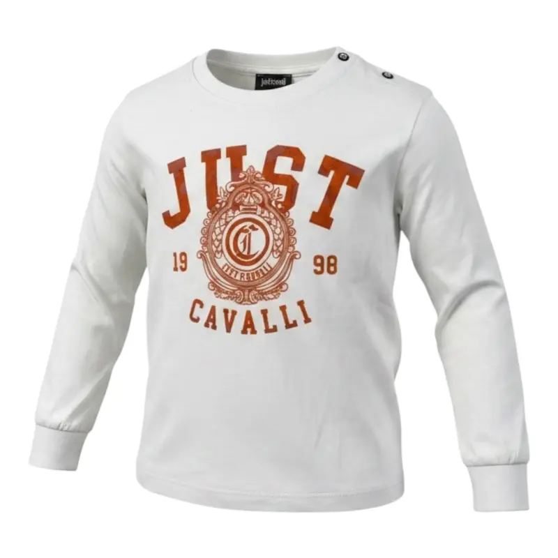 Just Cavalli Shirt tinta unita con Stampa Bianco per Neonato