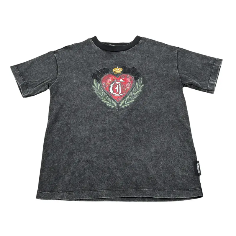 Just Cavalli T-Shirt Girocollo tinta unita con Stampa Nero per Bambina
