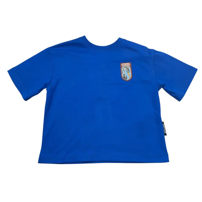 Just Cavalli T-Shirt tinta unita con Stampa Cobalto per Neonato