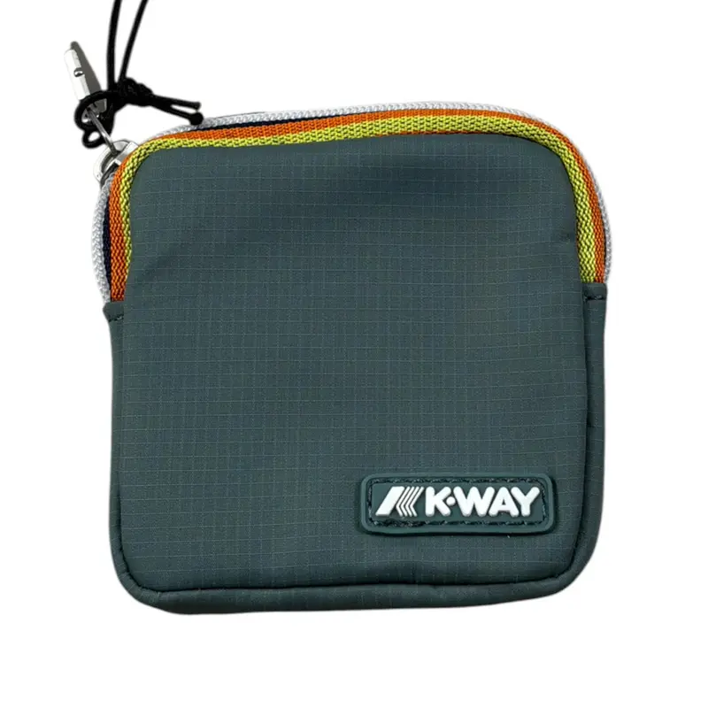 K-Way Borsello Portamonete tinta unita Verde per Bambino