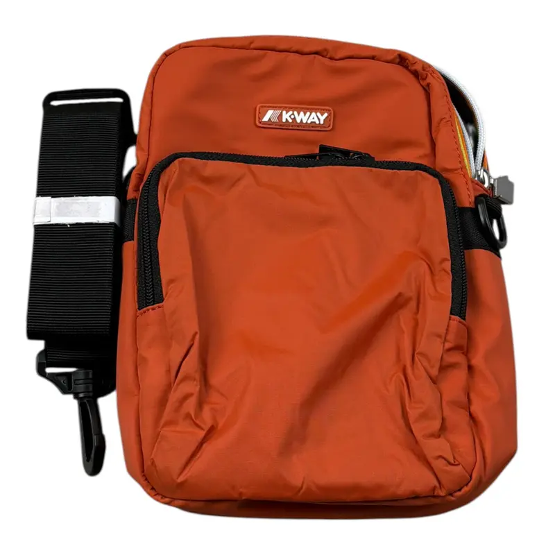 K-Way Borsello tinta unita con Logo E Tracolla Arancione per Bambino
