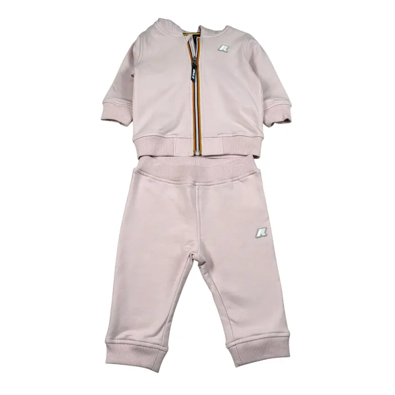 K-Way Completo 2 Pezzi Felpa-Pantaloni Rosa per Neonata