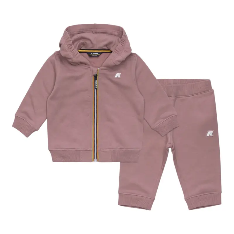 K-Way Completo 2 Pezzi Felpa-Pantaloni Rosa per Neonata