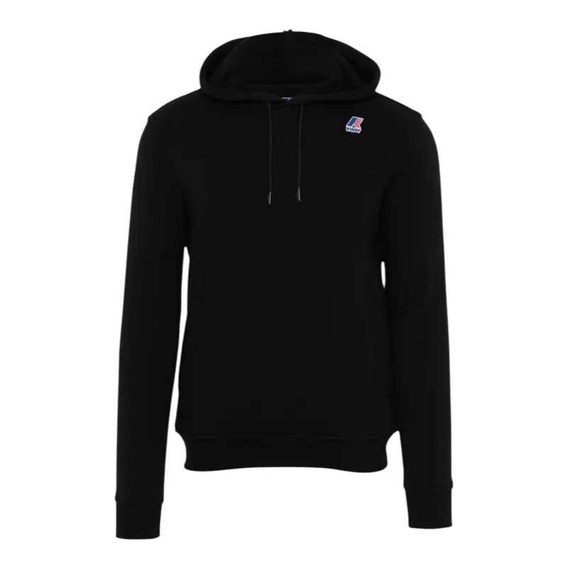 K-Way Felpa Chiusa con Cappuccio tinta unita Nero per Bambino