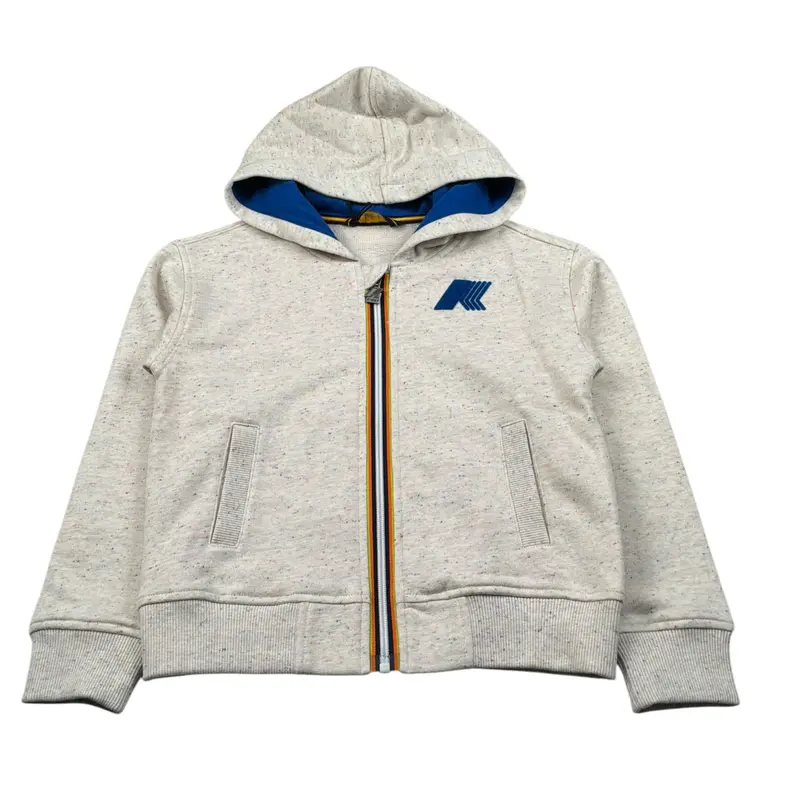 K-Way Felpa con Zip E Cappuccio tinta unita Beige per Bambino