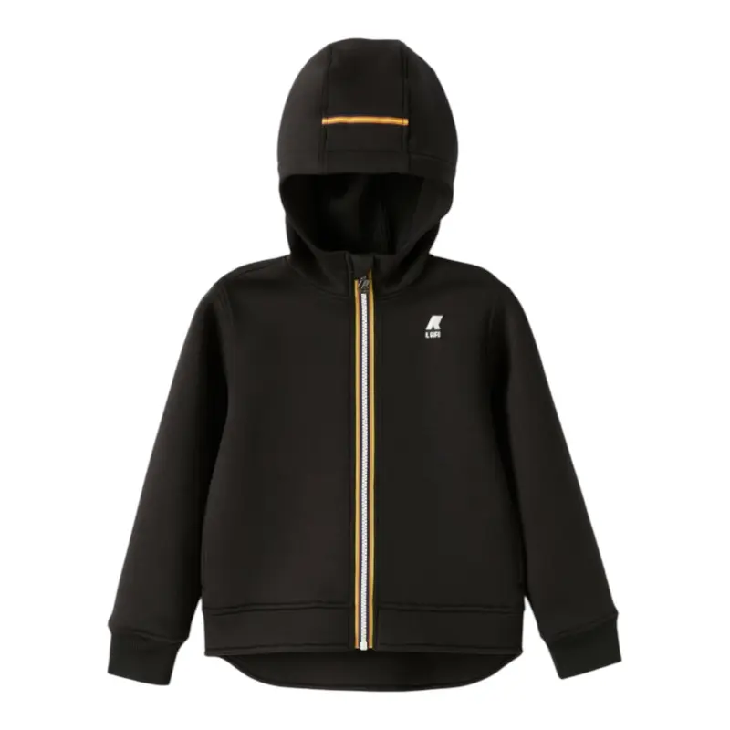 K-Way Felpa con Zip E Cappuccio tinta unita In Collaborazione con Il Gufo Nero per Bambino