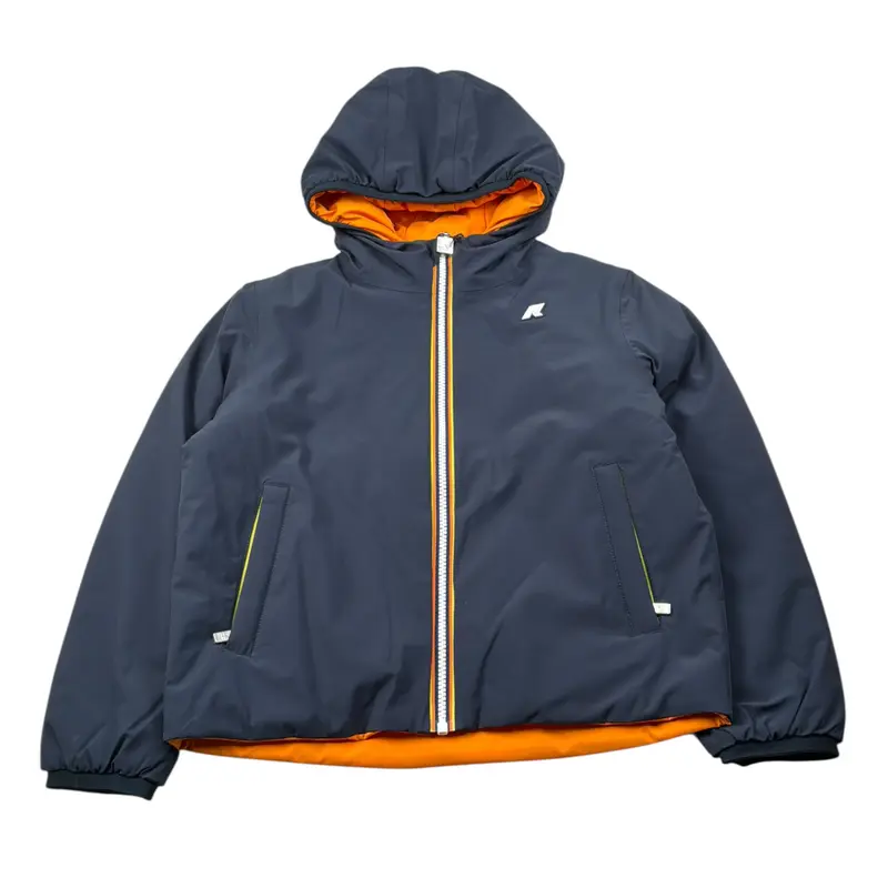 K-Way Giubbino Reversibile Bicolore Arancione/Blu per Bambino
