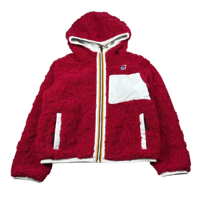 K-Way Giubbino Reversibile Bicolore Bianco/Fuxia per Bambina