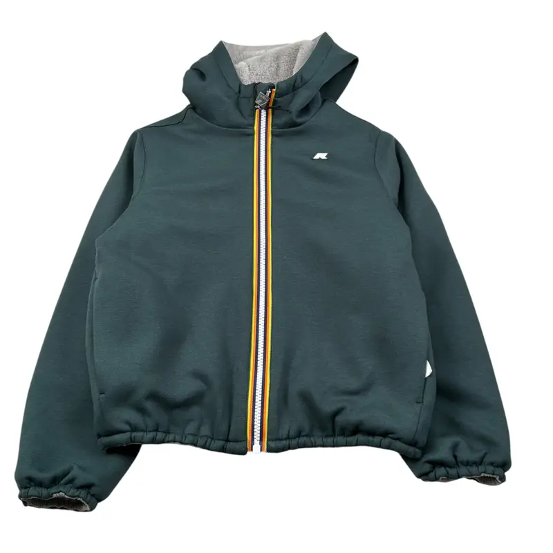 K-Way Giubbino Reversibile Bicolore Grigio/Verde per Bambino