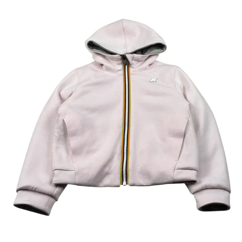 K-Way Giubbino Reversibile Bicolore Rosa/Grigio per Bambina