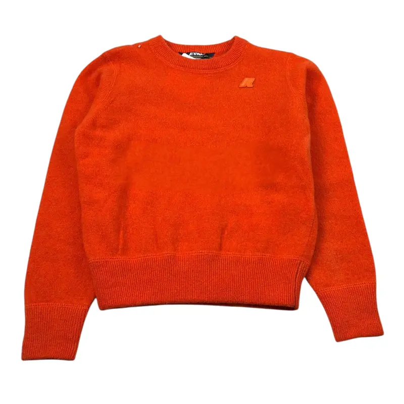 K-Way Maglia Girocollo tinta unita con Logo Arancione per Bambino