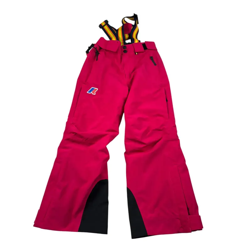 K-Way Pantalone Neve tinta unita con Bretelle Fuxia per Bambina