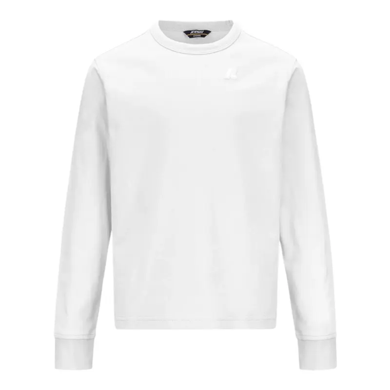K-Way Shirt Girocollo tinta unita con Logo Bianco per Bambino