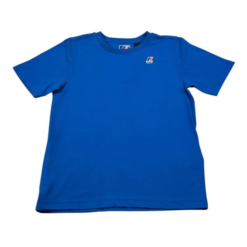K-Way T-Shirt Girocollo tinta unita con Logo Cobalto per Bambino