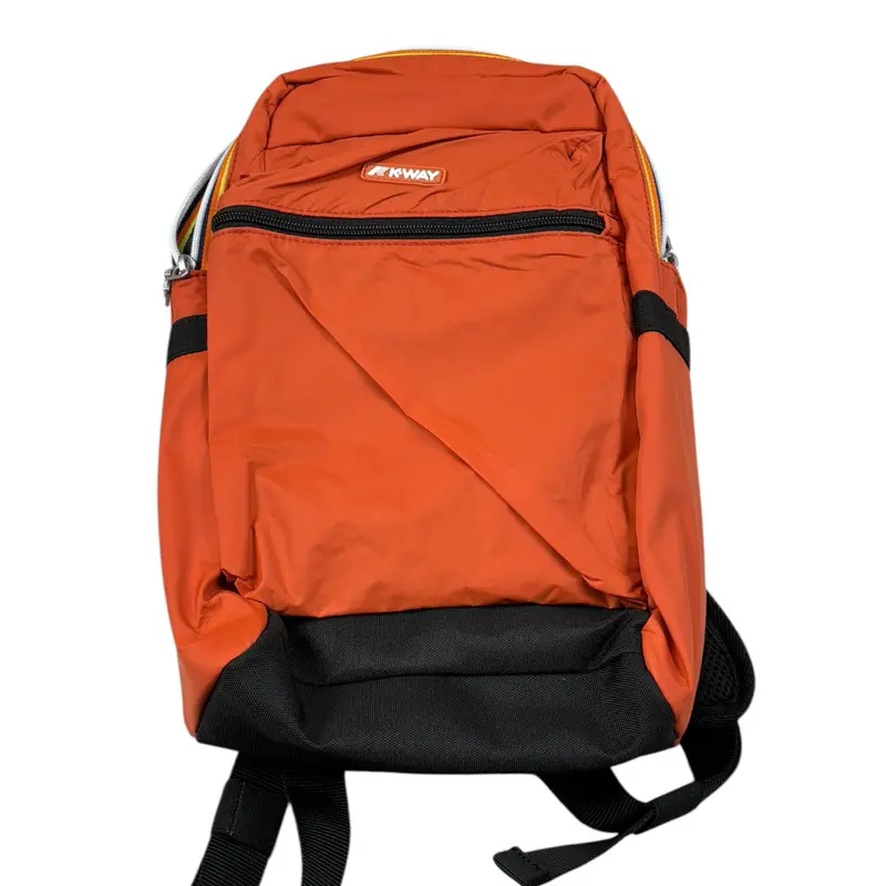 K-Way Zaino tinta unita con Logo Arancione per Bambino