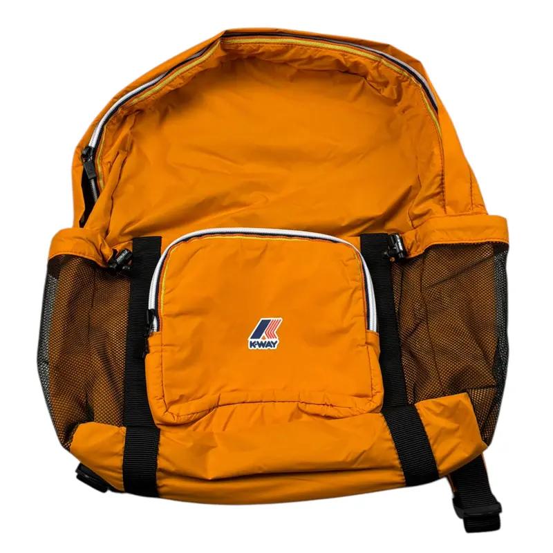 K-Way Zaino tinta unita con Logo Arancione per Bambino