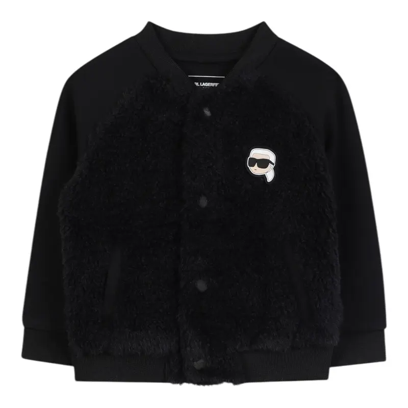 Karl Lagerfeld Cardigan tinta unita con Logo Nero per Neonato