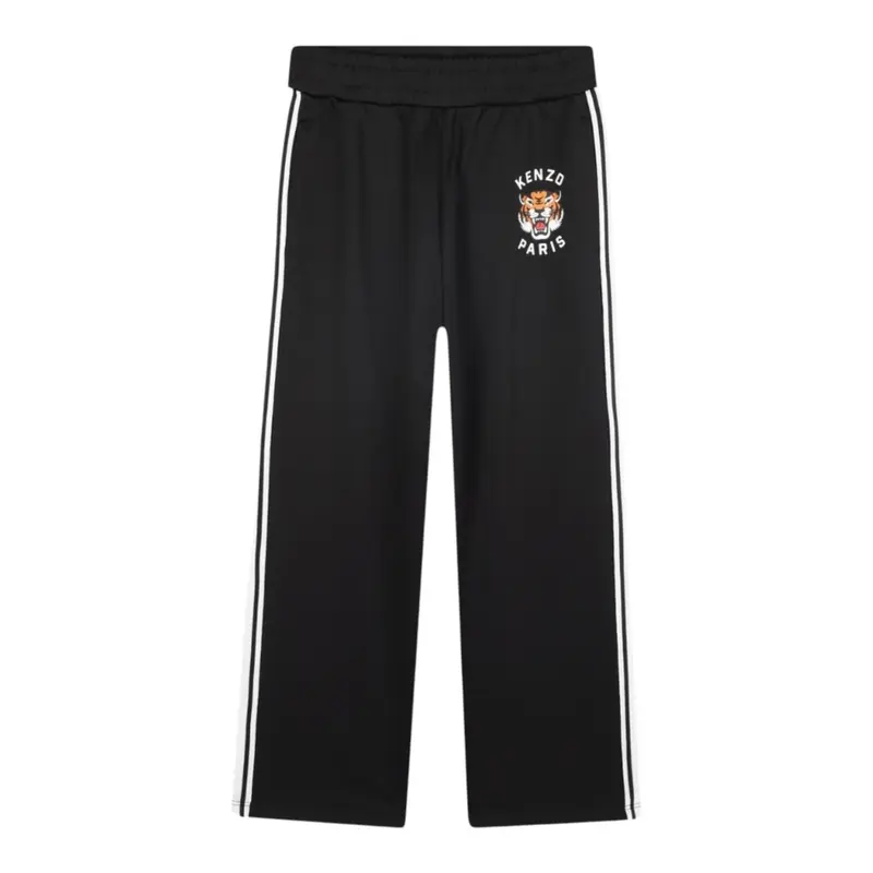 Kenzo Pantalone Modello Tuta tinta unita con Profili In Contrasto Nero per Bambino