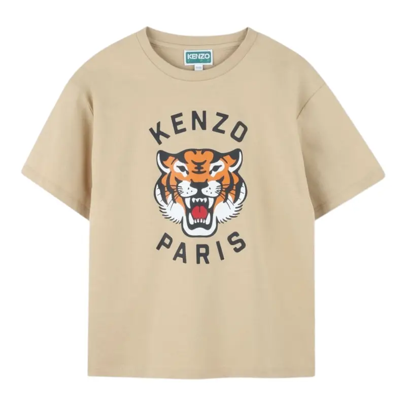 Kenzo T-Shirt tinta unita con Stampa Beige per Neonato