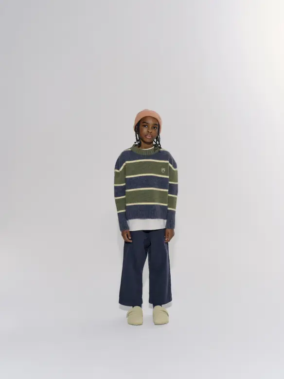 Knit Sweater - Dark Grey Stripe Knit
