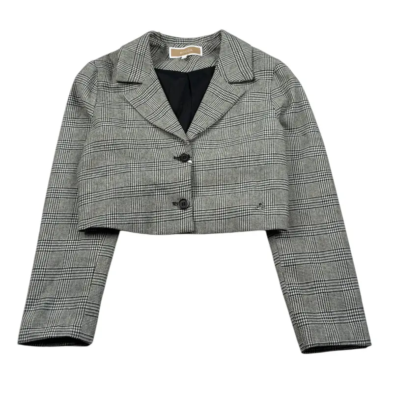 Kocca Giacca Stampa Fantasia Modello Crop Grigio per Bambina