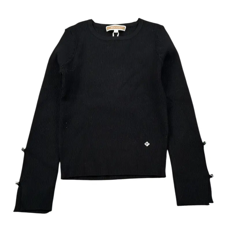 Kocca Maglia Girocollo tinta unita Nero per Bambina