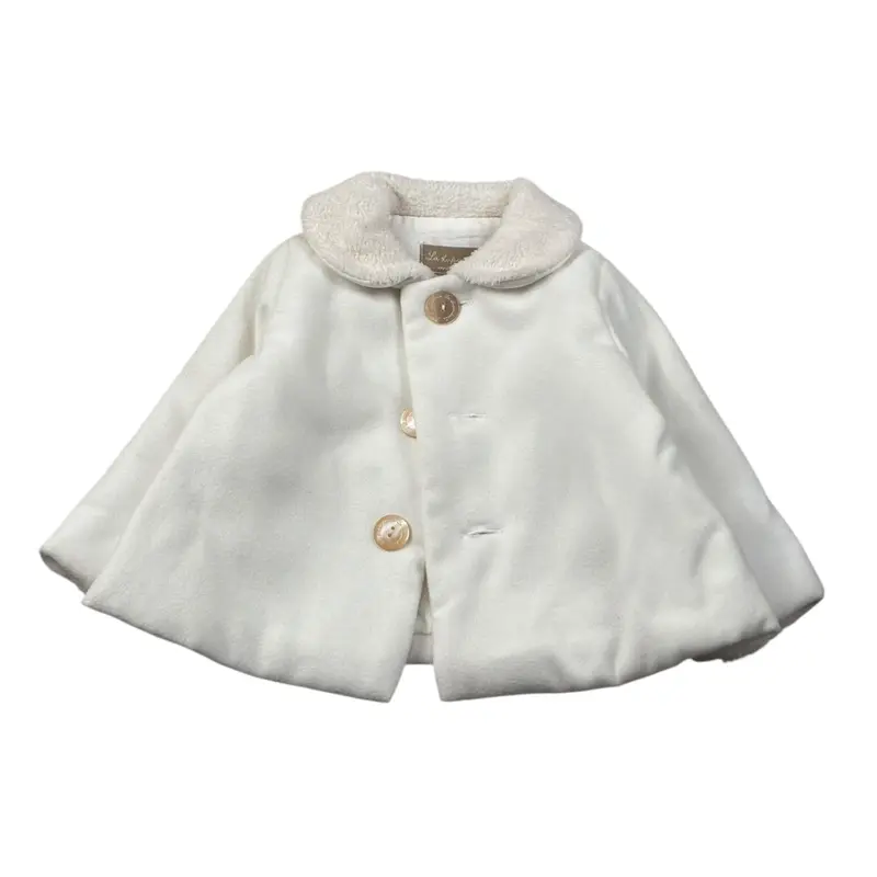 La Stupenderia Cappotto tinta unita con Colletto Panna per Neonata