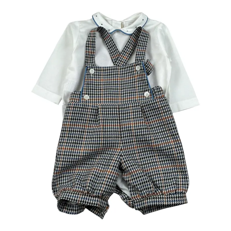 La Stupenderia Completo 2Pz Body-Salopette Bianco per Neonato