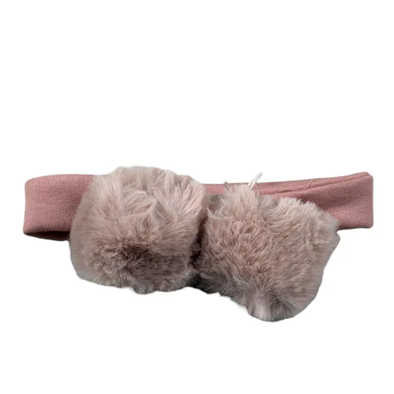 La Stupenderia Fascia tinta unita con Pon Pon Rosa per Neonata