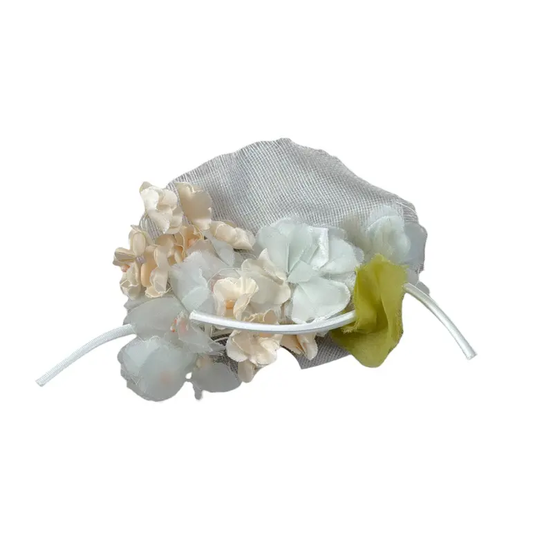 La Stupenderia Fermaglio tinta unita con Fiore Bianco per Bambina