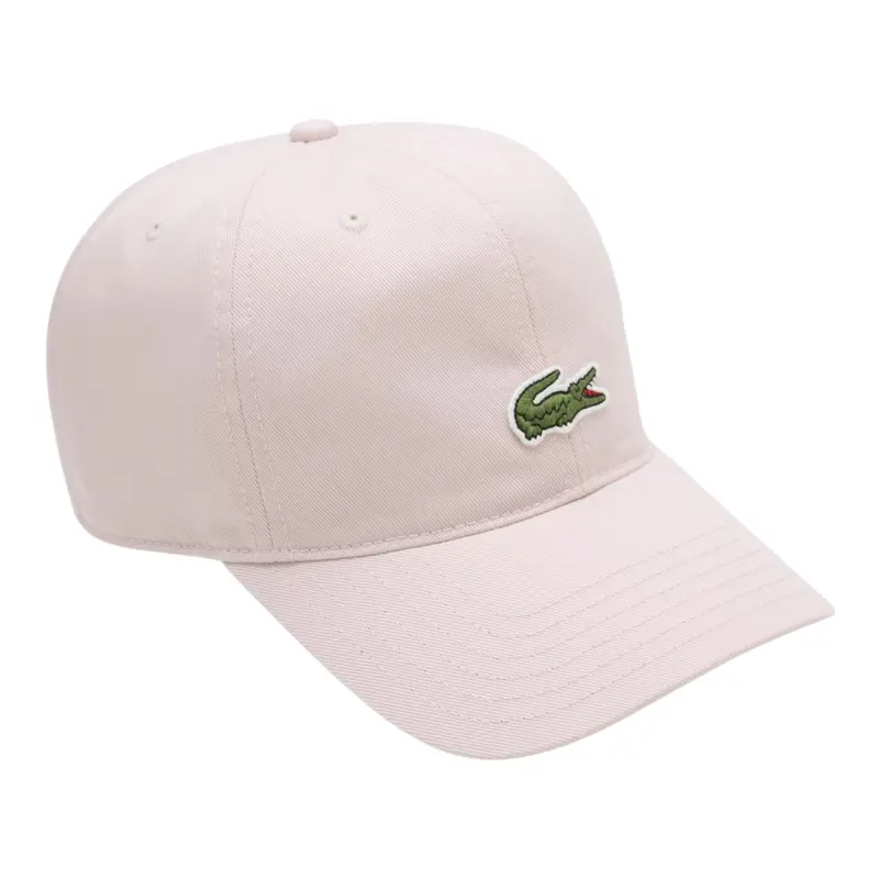Lacoste Berretto tinta unita con Logo Rosa per Bambina