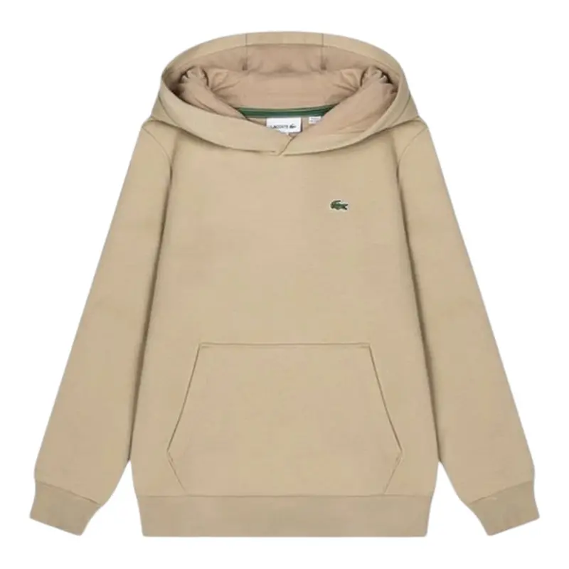 Lacoste Felpa con Cappuccio tinta unita Beige per Neonato
