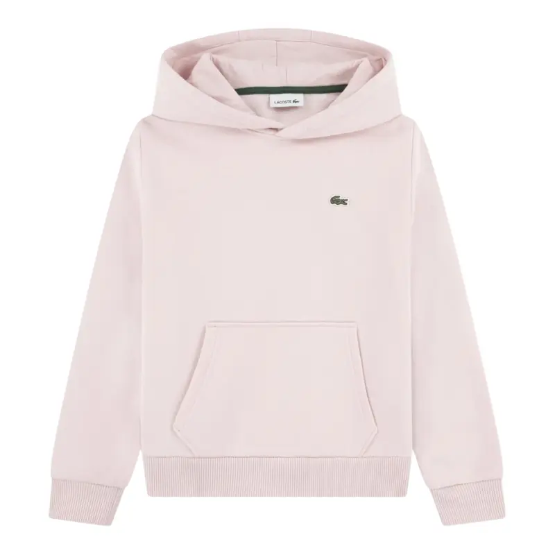 Lacoste Felpa con Cappuccio tinta unita Rosa per Neonata