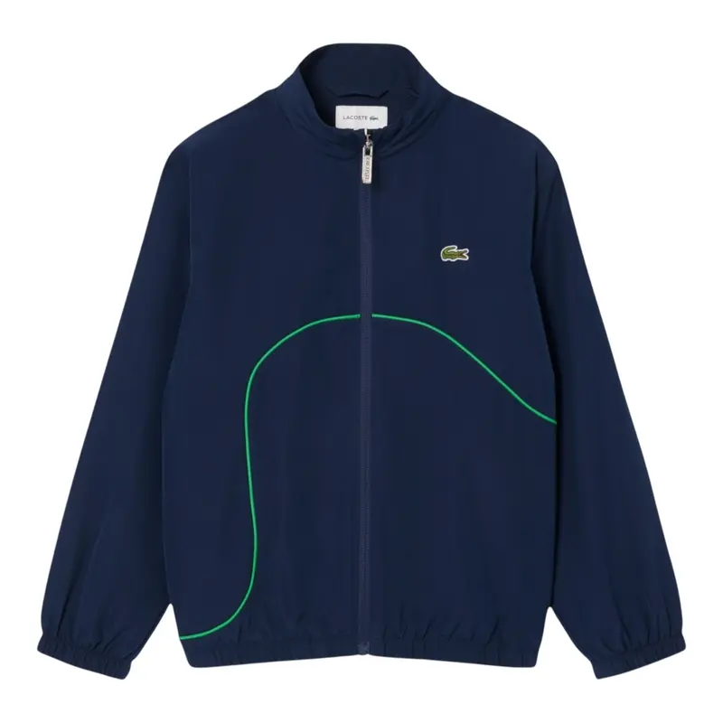 Lacoste giubbino tinta unita con Zip Blu per Bambino