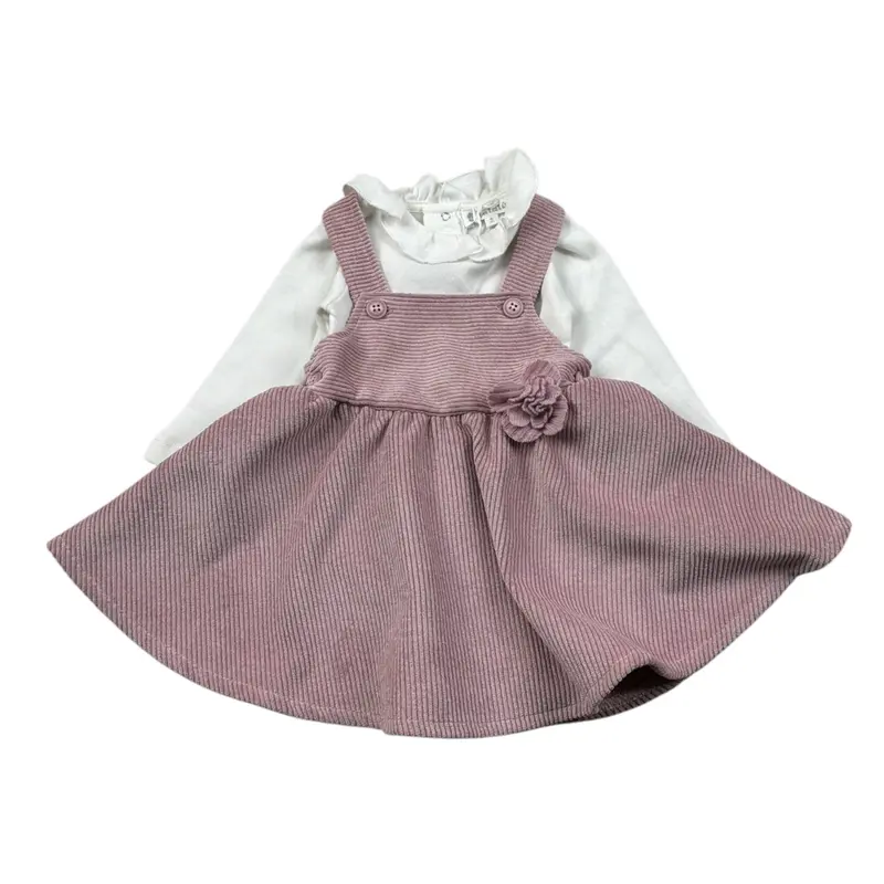 Lalalu' Completo 2 Pezzi Body-Salopette Rosa per Neonata