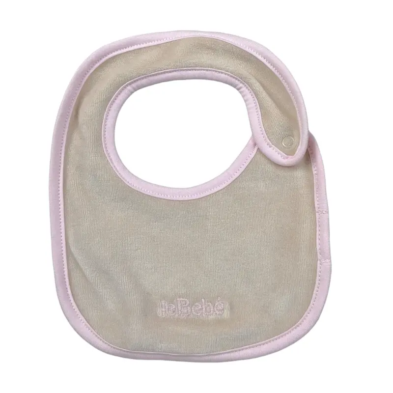 Le Bebe' Bavetta tinta unita con Stampa Beige per Neonata