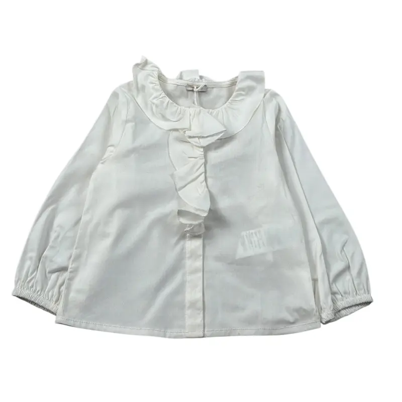 Le Bebe' Camicia Manica Lunga tinta unita Panna per Neonata