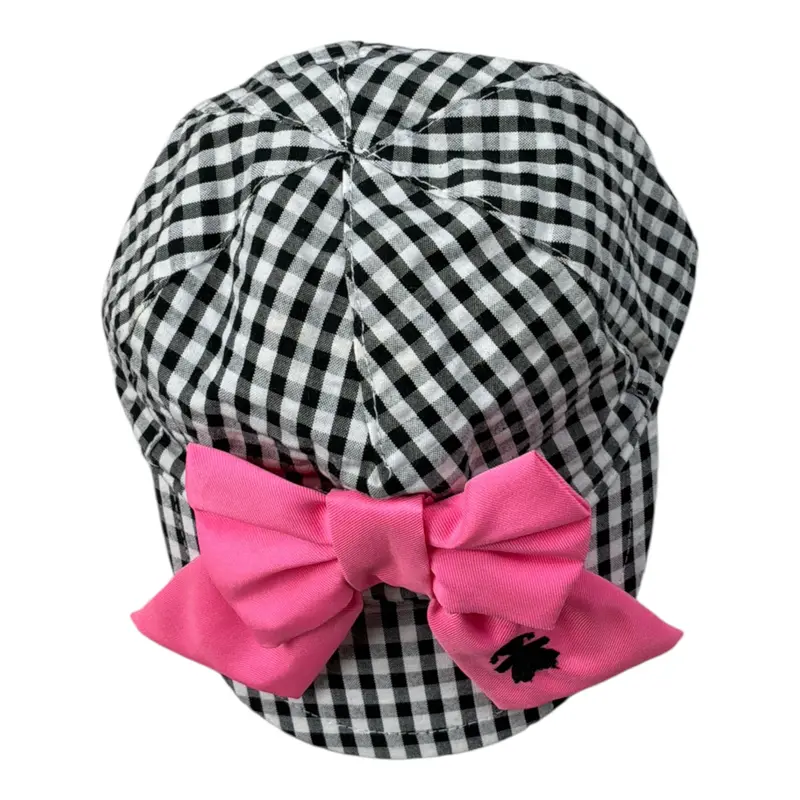Le Bebe' Cappello Bicolore con Fantasia A Quadri Bianco/Nero per Neonata