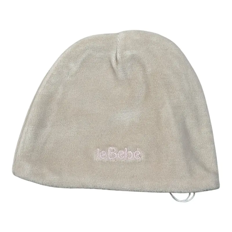 Le Bebe' Cappello tinta unita con Logo Beige per Neonata