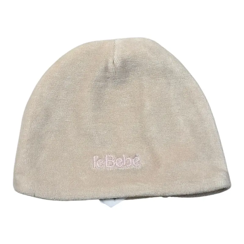 Le Bebe' Cappello tinta unita con Stampa Beige per Neonata