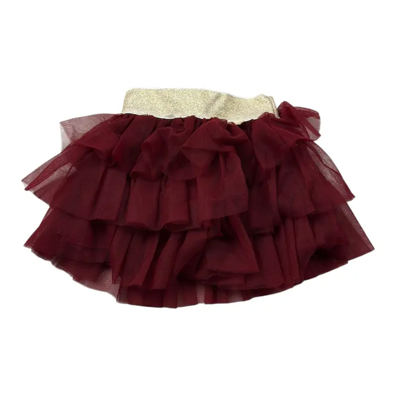 Le Bebe' Gonna tinta unita con Tulle Bordeaux per Neonata