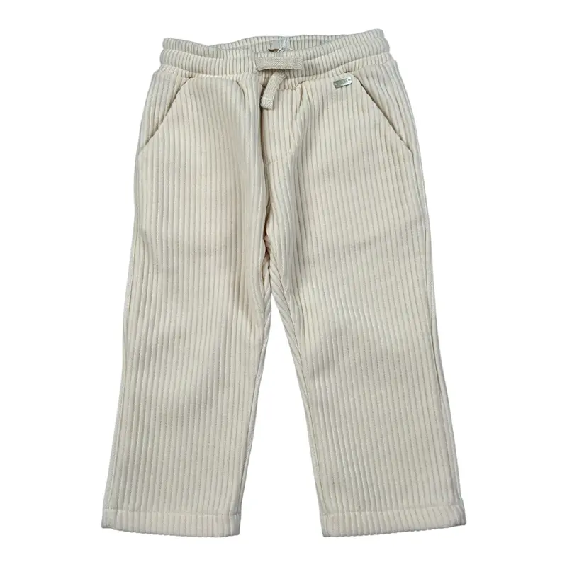 Le Bebe' Pantalone tinta unita con Elastico In Vita Panna per Neonato