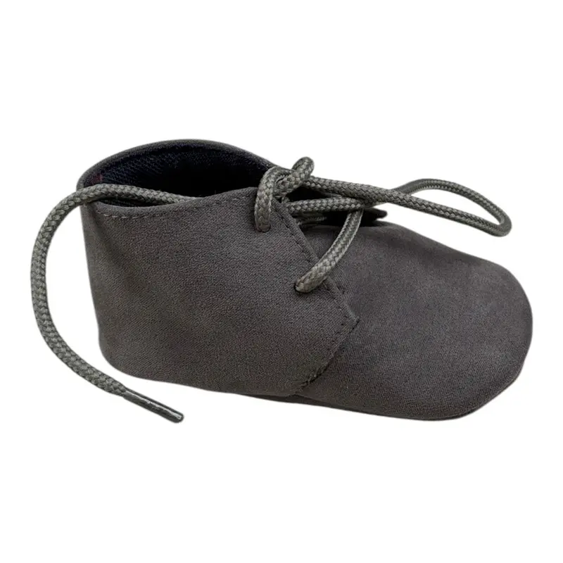 Le Bebe' Sneakers tinta unita con Lacci Grigio per Neonato