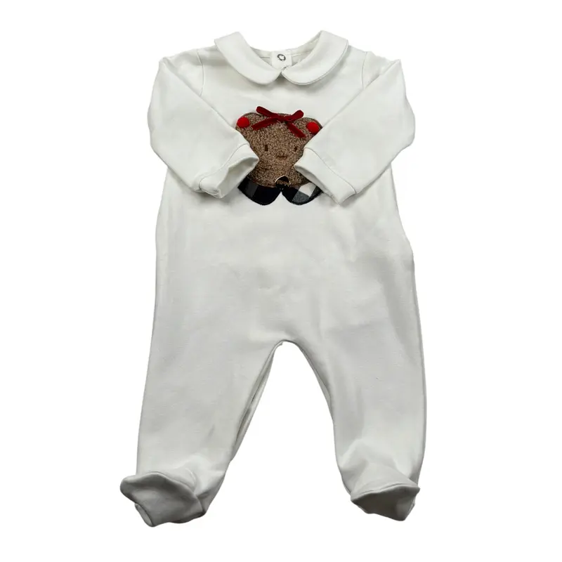 Le Bebe Tutina Manica Lunga Tint Unita Bianco per Neonata