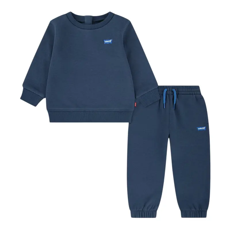 Levi'S Completo 2 Pezzi Felpa-Pantalone tinta unita Blu per Neonato