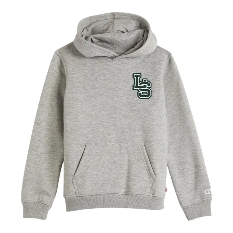 Levi'S Felpa Chiusa con Cappuccio tinta unita Grigio per Bambino