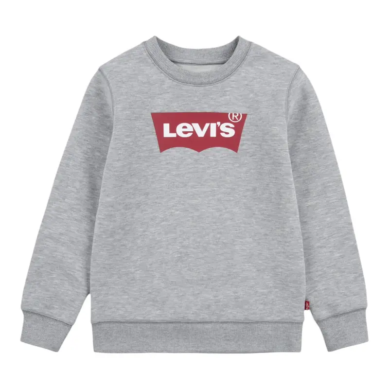Levi'S Felpa Chiusa Girocollo con Logo tinta unita Grigio per Neonato